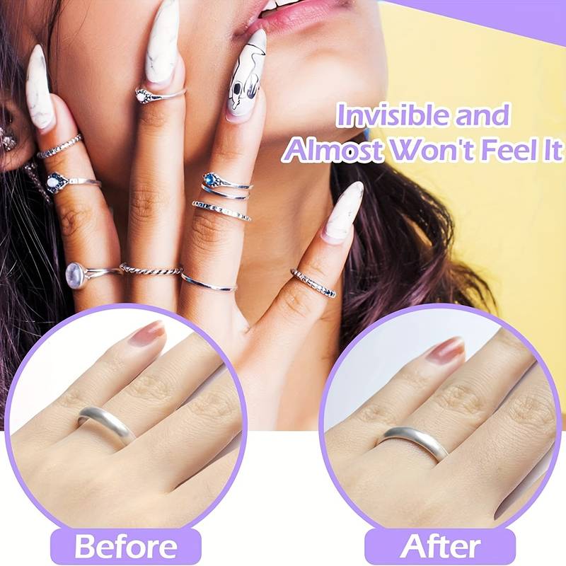 Invisible Clear Ring Sizer Holder Retainer Set